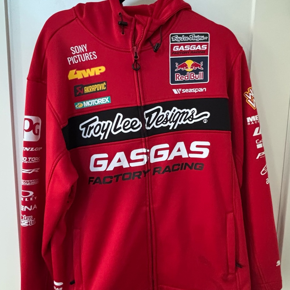 Troy Lee Designs Red Racing Hoodie GASGAS Racing Team Pit Jacket LARGE